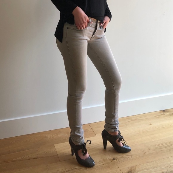 MAVI LOW RISE SKINNY GREY JEANS - 26 - Picture 2 of 9